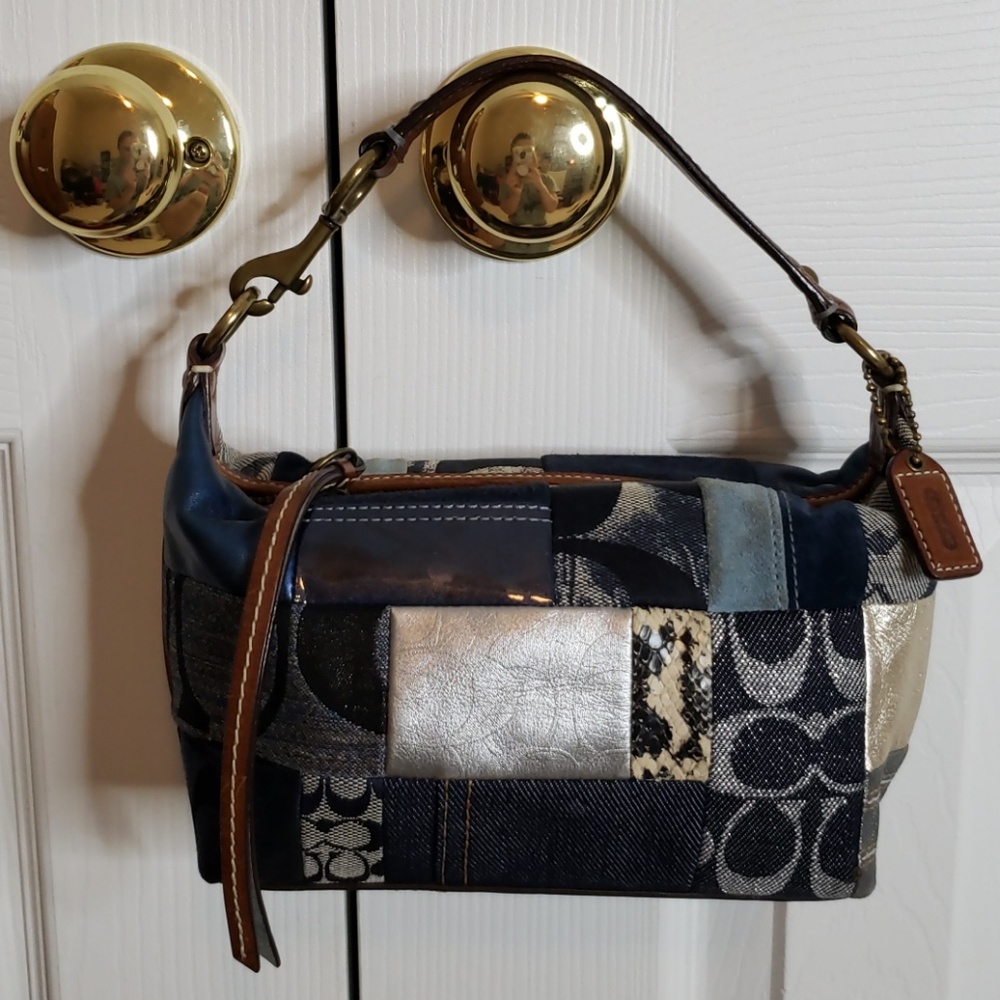 Authentic Coach Denim Patchwork Purse